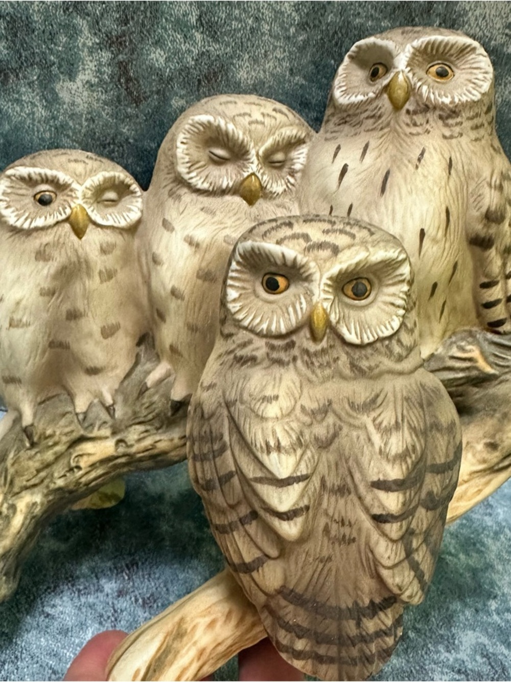 Enesco Hand-Painted Cream Owl Sculpture Set - - Picture 3 of 10